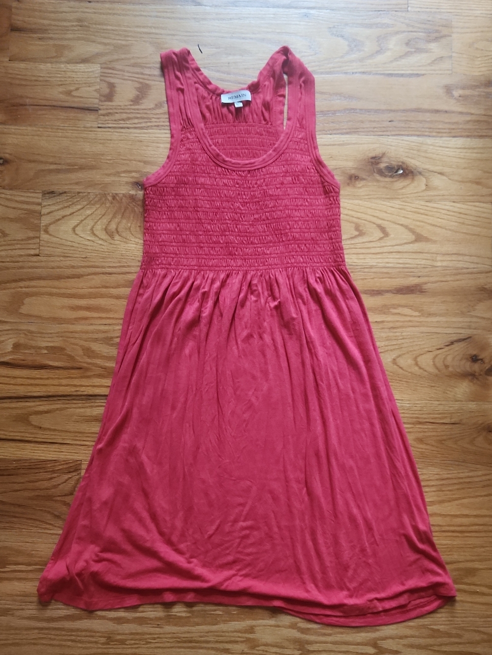 Smocked Tank Midi Dress in Coral Pink